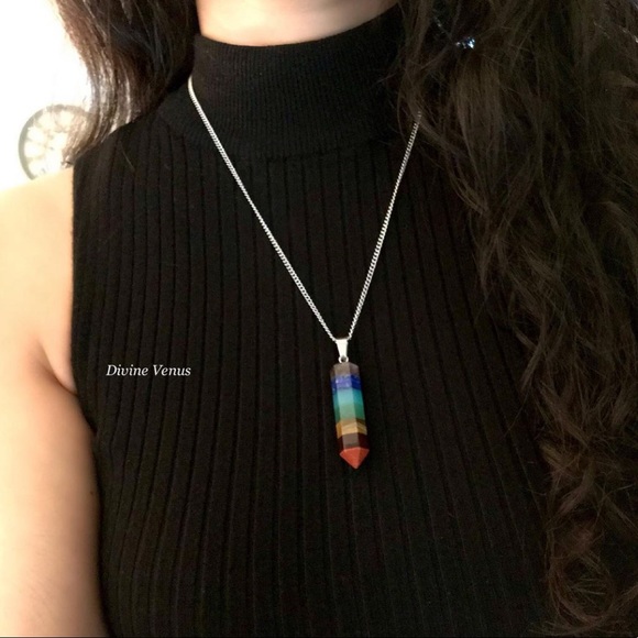 7 Chakra Pendulum Necklace - Picture 12 of 12